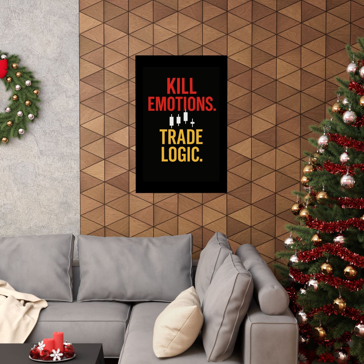 KILL EMOTIONS. TRADE LOGIC. – Bold Trading Mindset Poster | Stock Market Wall Art | Trader Motivation Print