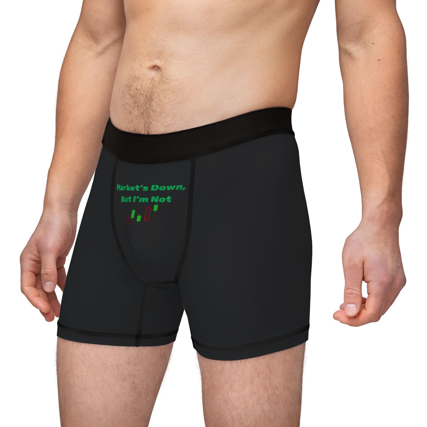 Funny Men’s Boxer Briefs – “Market’s Down, But I’m Not” | Trader Underwear | Gift for Finance Lover