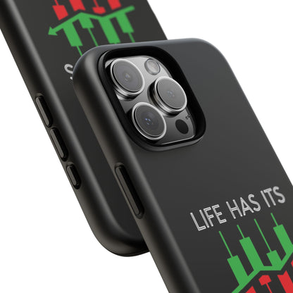 Stylish Phone Case for Day Traders, Life Has Its Ups and Downs, Unique Gift for Traders, Trendy Tech Accessories, iPhone Cover