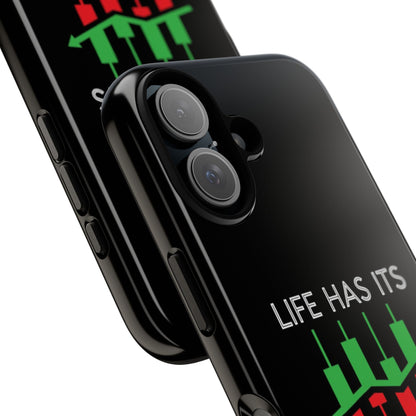 Stylish Phone Case for Day Traders, Life Has Its Ups and Downs, Unique Gift for Traders, Trendy Tech Accessories, iPhone Cover