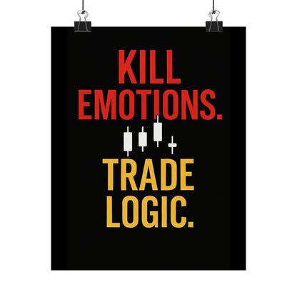 KILL EMOTIONS. TRADE LOGIC. – Bold Trading Mindset Poster | Stock Market Wall Art | Trader Motivation Print