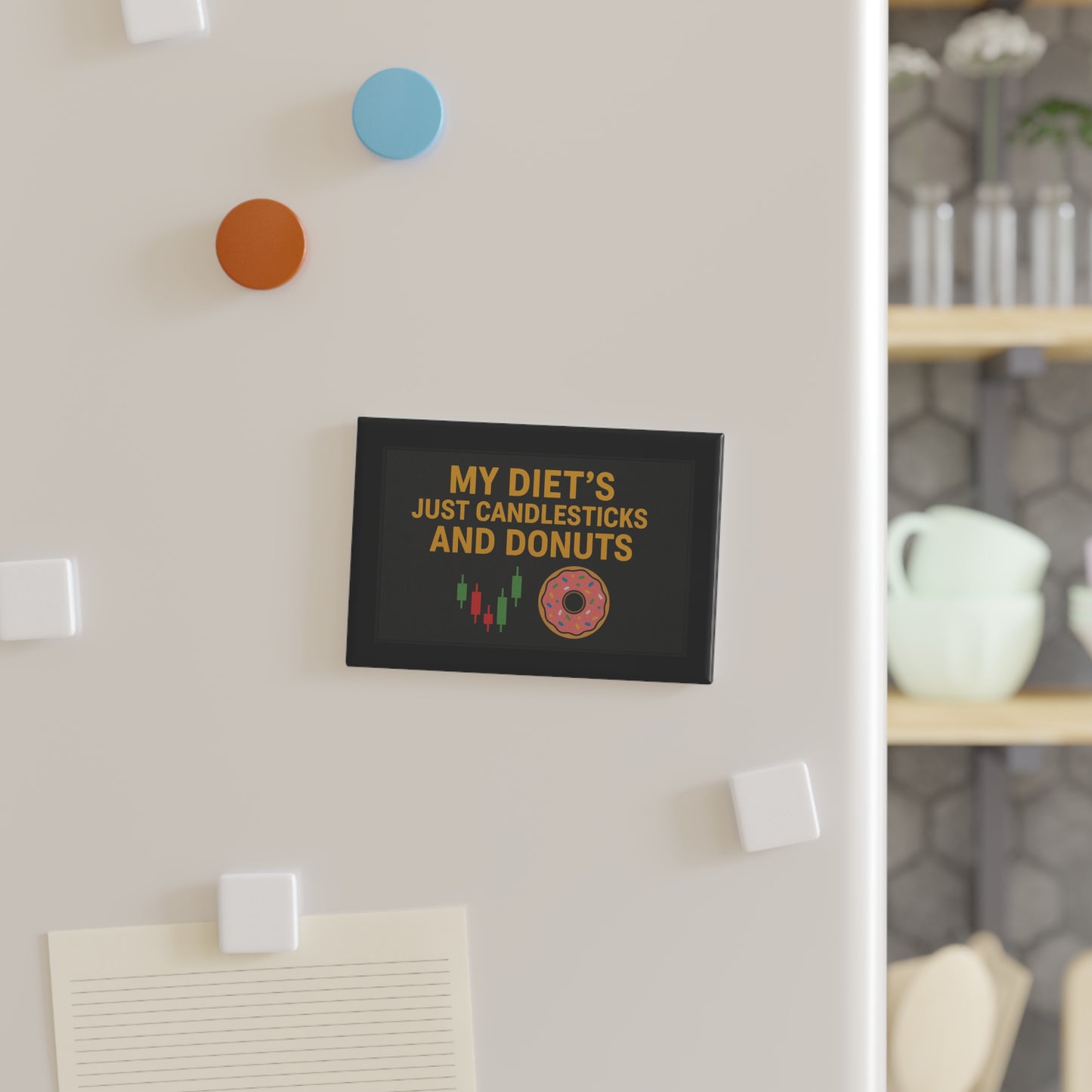 Funny Donut Magnet – Sweet & Sassy Rectangle Fridge Decor | Cute Gift for Traders, Foodies & Office Humor