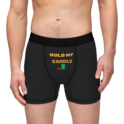 Funny Men's Boxers - 'Hold My Candle' Comfort Underwear, Unique Gift for Him, Quirky Loungewear, Anniversary Gift, Birthday Present