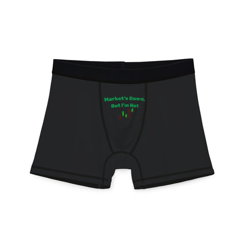 Funny Men’s Boxer Briefs – “Market’s Down, But I’m Not” | Trader Underwear | Gift for Finance Lover