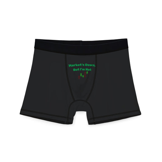 Funny Men’s Boxer Briefs – “Market’s Down, But I’m Not” | Trader Underwear | Gift for Finance Lover