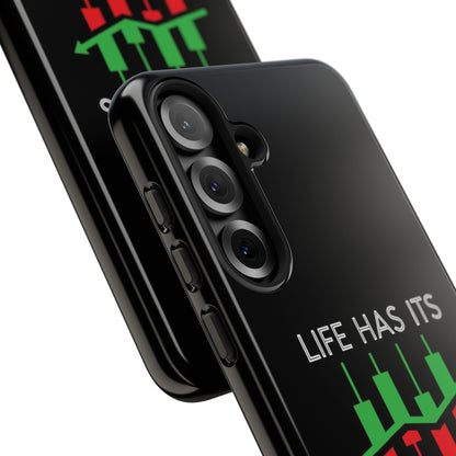 Stylish Phone Case for Day Traders, Life Has Its Ups and Downs, Unique Gift for Traders, Trendy Tech Accessories, iPhone Cover